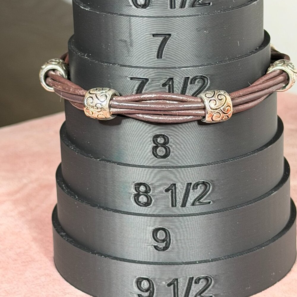 Silver & Brown Braided Leather Bracelet – Boho Chic Statement Cuff